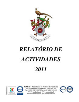 RELATÓRIO DE ACTIVIDADES 2011