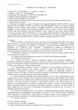 AC&Oacute;RD&Atilde;O N&ordm; 2385/2006- TCU - PLEN&Aacute;RIO 1. Processo TC