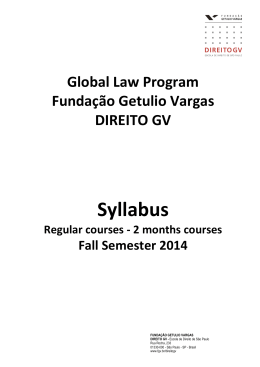 Syllabus - FGV DIREITO SP