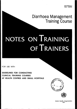 NOTES ON TRAINING