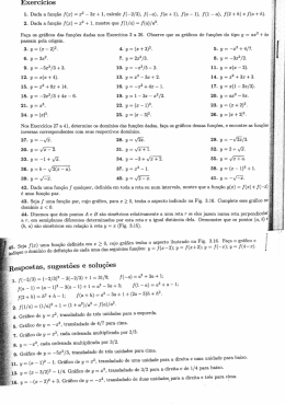 Exerc&iacute;cios 1. Dada a fun&ccedil;&atilde;o &fnof;(x) = :62 - 3a: + 1, calcule &fnof;(-2/3), f(