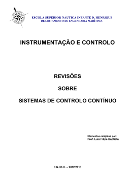 instrumenta&ccedil;&atilde;o e controlo - Escola Superior N&aacute;utica Infante D