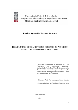 Recupera&ccedil;&atilde;o do solvente do processo de pintura na