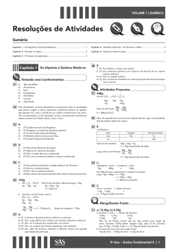 Resolu&ccedil;&otilde;es de Atividades