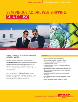 Guia de usu&aacute;rio do DHL Web Shipping