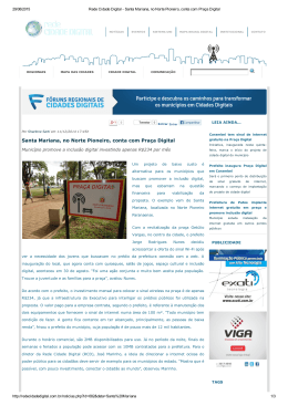 Santa Mariana, no Norte Pioneiro, conta com Pra&ccedil;a Digital