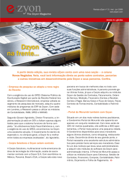 A partir desta edição, sua revista eZyon conta com uma