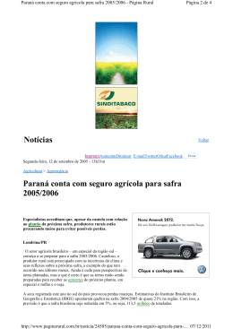 Parana conta com seguro agricola para safra 20052006