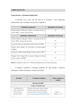 CORPO DOCENTE Corpo docente e vincula&ccedil;&atilde;o institucional