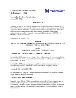 Constitución de la República de Paraguay, 1992