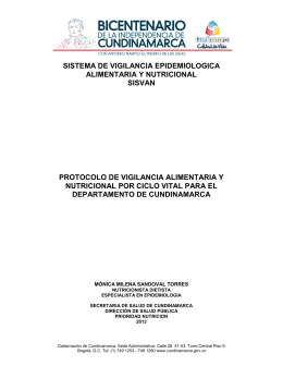Protocolo SISVAN 2013 - Gobernación de Cundinamarca
