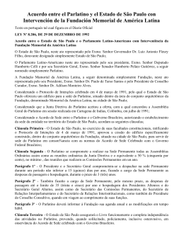 Acuerdo entre el Parlatino y el Estado de S&atilde;o Paulo con
