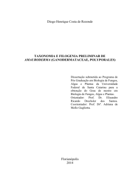 Diogo Henrique Costa de Rezende TAXONOMIA E FILOGENIA