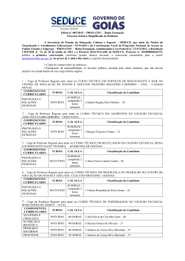 Primeira Convoca&ccedil;&atilde;o - Secretaria da Educa&ccedil;&atilde;o do Estado de Goi&aacute;s