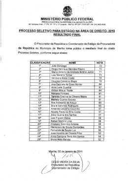 Resultado Final - MPF SP - Minist&eacute;rio P&uacute;blico Federal