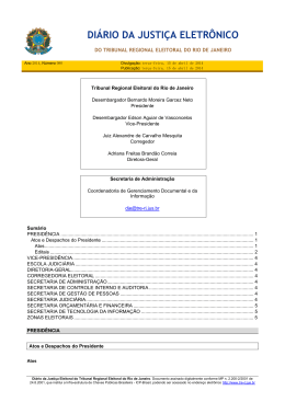 Edital de Convoca&ccedil;&atilde;o N&ordm; 8 - TRE-RJ