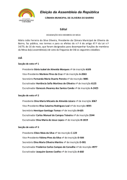 EDITAL - Designa&ccedil;&atilde;o dos Membros das Mesas