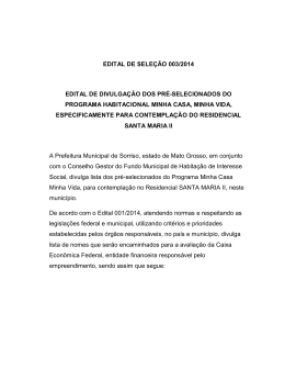 edital de seleção 003/2014 - Prefeitura Municipal de Sorriso