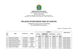 Resultado das An&aacute;lises dos Recursos &ndash; Vilhena