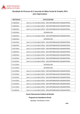 Resultado do Processo de Concessão de Bolsa Social de Estudos