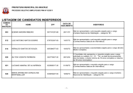 Processo Seletivo PMA n.&ordm; 02 de 2011