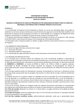 PROGRAMA DE PÓS-GRADUAÇÃO EM DIREITO EDITAL N° 1/2013