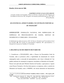 Parecer sobre as ADIns 1721 e 1770