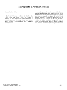 Mamoplastia e Peridural Torácica