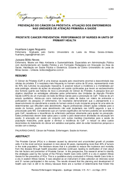 preven&ccedil;&atilde;o do c&acirc;ncer da pr&oacute;stata: atua&ccedil;&atilde;o dos