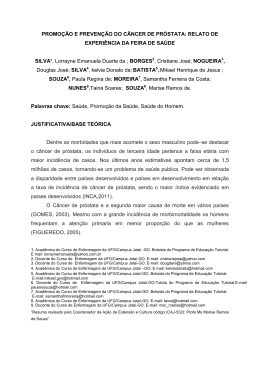 PROMO&Ccedil;&Atilde;O E PREVEN&Ccedil;&Atilde;O DO C&Acirc;NCER DE PR&Oacute;STATA