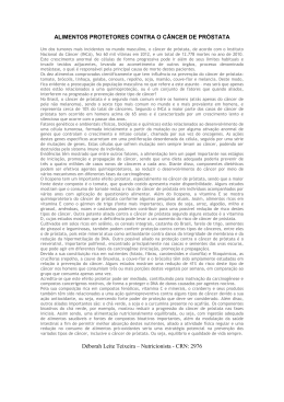 alimentos protetores contra o c&acirc;ncer de pr&oacute;stata