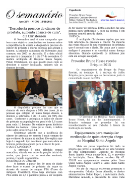 "Descoberta precoce do c&acirc;ncer de pr&oacute;stata, aumenta chance de