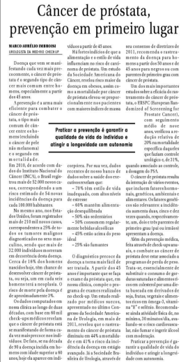 Câncer de próstata, prevenção em primeiro lugar