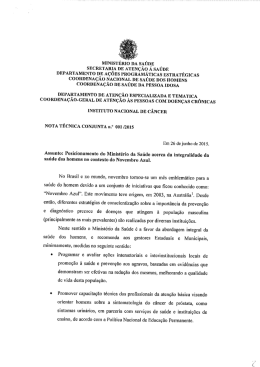 Veja a nota técnica sobre Câncer de Próstata