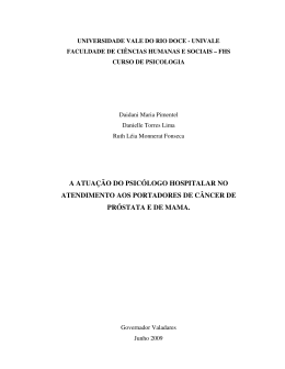 A Atua&ccedil;&atilde;o do Psic&oacute;logo Hospitalar no Atendimento