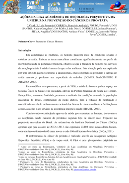 A&Ccedil;&Otilde;ES DA LIGA ACAD&Ecirc;MICA DE ONCOLOGIA
