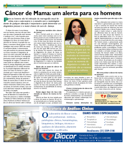 C&acirc;ncer de Mama: um alerta para os homens