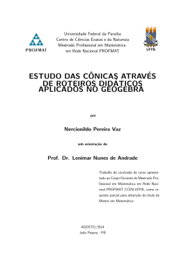estudo das c&circ;onicas atrav&eacute;s de roteiros did&acute;aticos aplicados
