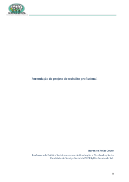 formula&ccedil;&atilde;o do projeto de trabalho profissional