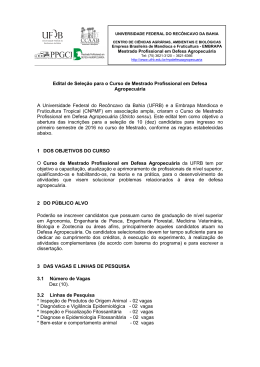 Programa de P&oacute;s-Gradua&ccedil;&atilde;o em Defesa Agropecu&aacute;ria