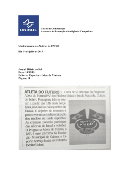 Jornal: Di&aacute;rio do Sul Data: 14/07/15 Editoria: Esportes &ndash; Eduardo