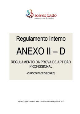 Anexo II-D -Regulamento da Prova de Aptidão Profissional