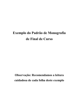 Exemplo do Padr&atilde;o de Monografia de Final de Curso