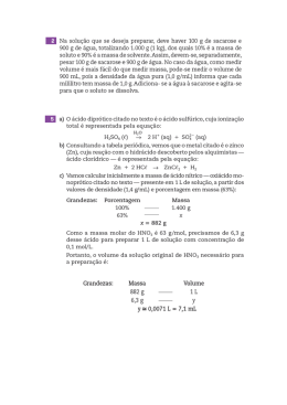 E Na solu&ccedil;&atilde;o que se deseja preparar, deve haver 100 g de