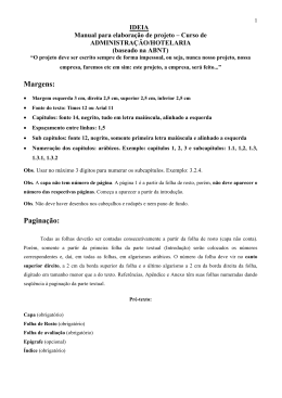 Manual de Estrutura de Projeto de Administração /Turismo