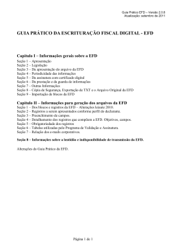 GUIA PR&Aacute;TICO DA EFD - Vers&atilde;o 2.0.6A