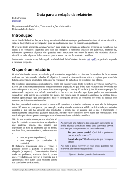 Guia para a Redac&ccedil;&atilde;o de Relat&oacute;rios