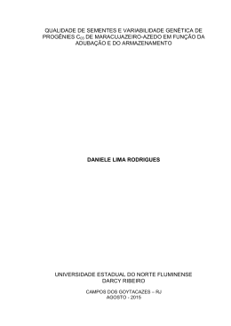 QUALIDADE DE SEMENTES E VARIABILIDADE GEN&Eacute;TICA