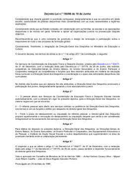 Decreto-Lei n - Instituto do Desporto de Portugal