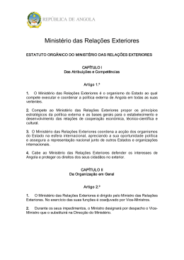 Estatuto Org&acirc;nico do Minist&eacute;rio das Rela&ccedil;&otilde;es Exteriores